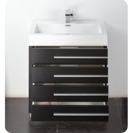 Fresca Livello 30" Black Modern Bathroom Vanity w/ Medicine Cabinet