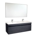 Fresca Largo Black Modern Bathroom Vanity w/ Wavy Double Sinks