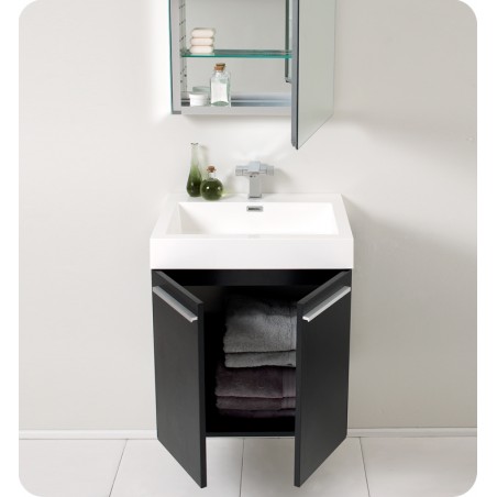 Fresca Alto Black Modern Bathroom Vanity w/ Medicine Cabinet