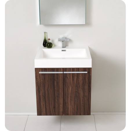 Fresca Alto Walnut Modern Bathroom Vanity w/ Medicine Cabinet