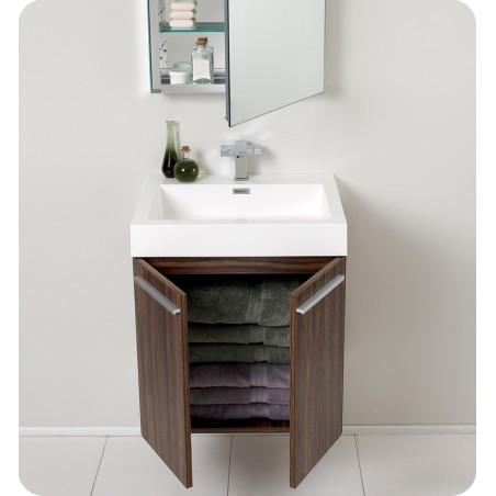 Fresca Alto Walnut Modern Bathroom Vanity w/ Medicine Cabinet