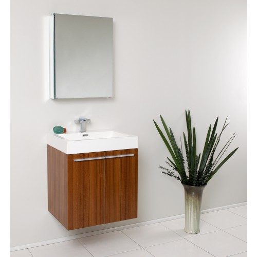 Fresca Alto Teak Modern Bathroom Vanity w/ Medicine Cabinet