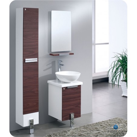 Fresca Adour 16" Dark Walnut Modern Bathroom Vanity w/ Mirror