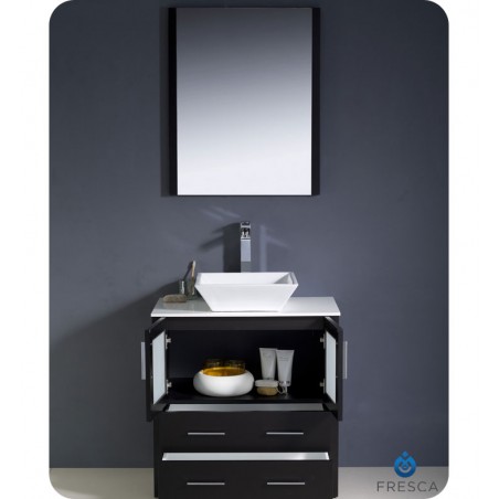 Fresca Torino 30" Espresso Modern Bathroom Vanity w/ Vessel Sink
