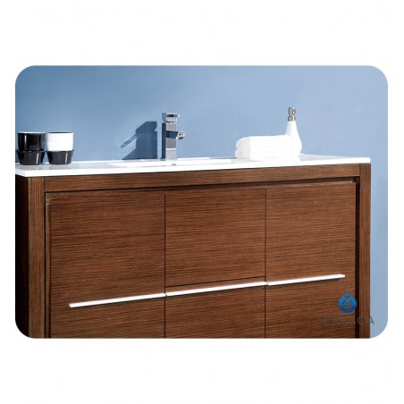 Fresca Allier 48" Wenge Brown Modern Bathroom Vanity w/ Mirror