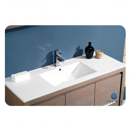 Fresca Allier 48" Gray Oak Modern Bathroom Vanity w/ Mirror