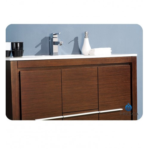 Fresca Allier 40" Wenge Brown Modern Bathroom Vanity w/ Mirror