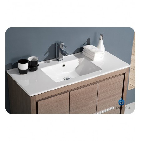 Fresca Allier 40" Gray Oak Modern Bathroom Vanity w/ Mirror