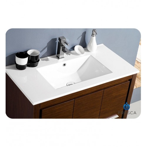 Fresca Allier 36" Wenge Brown Modern Bathroom Vanity w/ Mirror