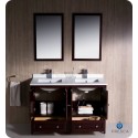 Fresca Oxford 48" Mahogany Traditional Double Sink Bathroom Vanity