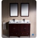 Fresca Oxford 48" Mahogany Traditional Double Sink Bathroom Vanity