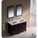 Fresca Oxford 48" Mahogany Traditional Double Sink Bathroom Vanity