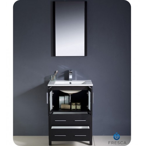 Fresca Torino 24" Espresso Modern Bathroom Vanity w/ Integrated Sink