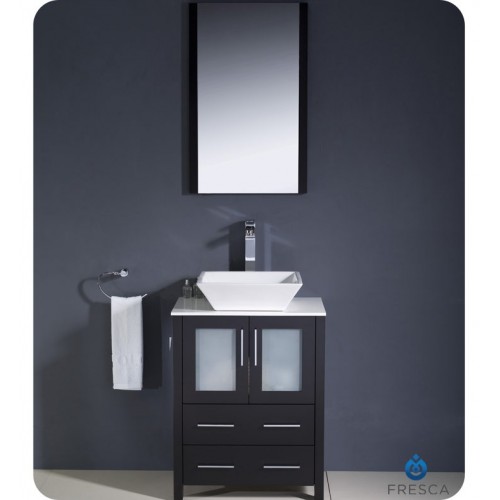 Fresca Torino 24" Espresso Modern Bathroom Vanity w/ Vessel Sink