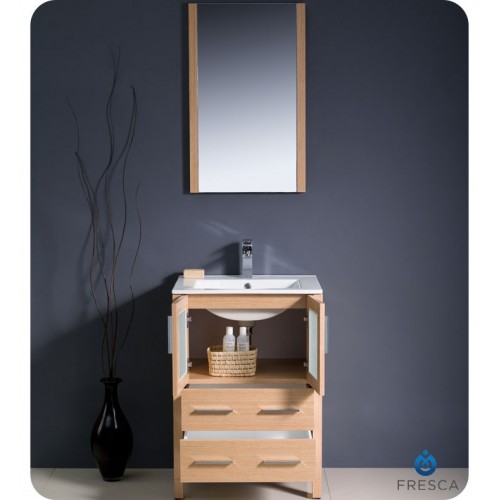 Fresca Torino 24" Light Oak Modern Bathroom Vanity w/ Integrated Sink