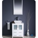 Fresca Torino 24" White Modern Bathroom Vanity w/ Vessel Sink