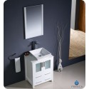 Fresca Torino 24" White Modern Bathroom Vanity w/ Vessel Sink