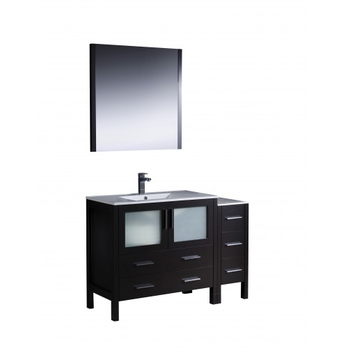 Fresca Torino 48" Espresso Modern Bathroom Vanity w/ Side Cabinet & Integrated Sink