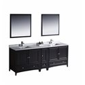 Fresca Oxford 84" Espresso Traditional Double Sink Bathroom Vanity w/ Side Cabinet