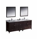 Fresca Oxford 84" Mahogany Traditional Double Sink Bathroom Vanity w/ Side Cabinet