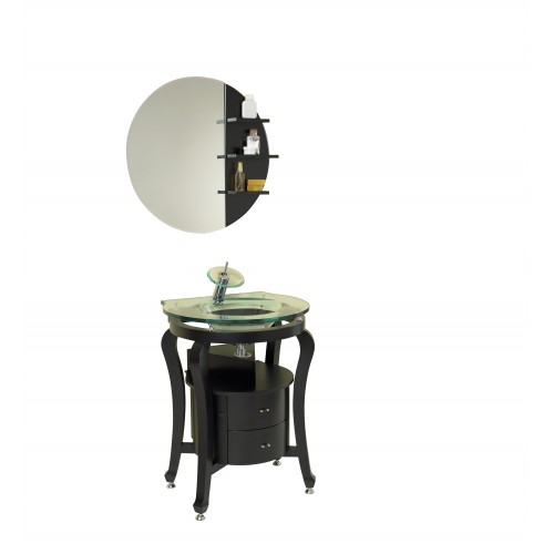 Fresca Simpatico Espresso Modern Bathroom Vanity w/ Mirror & Shelves