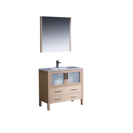 Fresca Torino 36" Light Oak Modern Bathroom Vanity w/ Integrated Sink