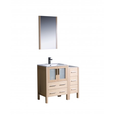 Fresca Torino 36" Light Oak Modern Bathroom Vanity w/ Side Cabinet & Integrated Sink