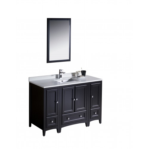 Fresca Oxford 48" Espresso Traditional Bathroom Vanity w/ 2 Side Cabinets