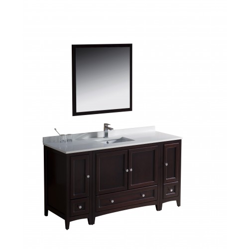 Fresca Oxford 60" Mahogany Traditional Bathroom Vanity w/ 2 Side Cabinets