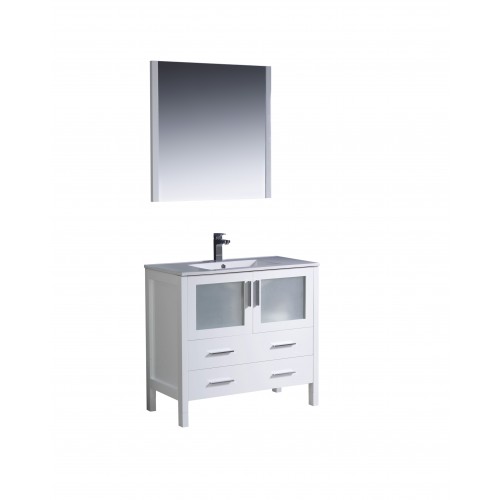 Fresca Torino 36" White Modern Bathroom Vanity w/ Integrated Sink