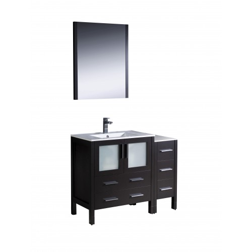 Fresca Torino 42" Espresso Modern Bathroom Vanity w/ Side Cabinet & Integrated Sink