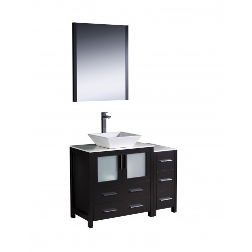 Fresca Torino 42" Espresso Modern Bathroom Vanity w/ Side Cabinet & Vessel Sink