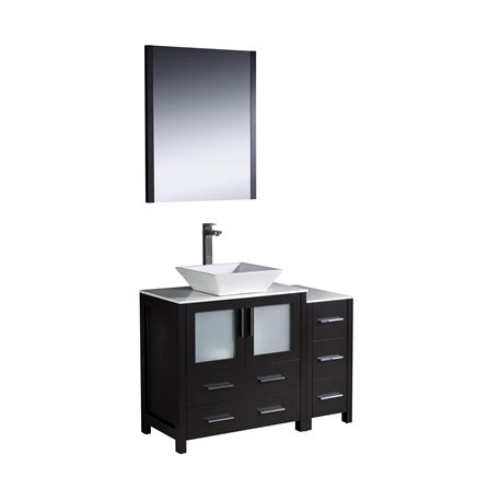 Fresca Torino 42" Espresso Modern Bathroom Vanity w/ Side Cabinet & Vessel Sink