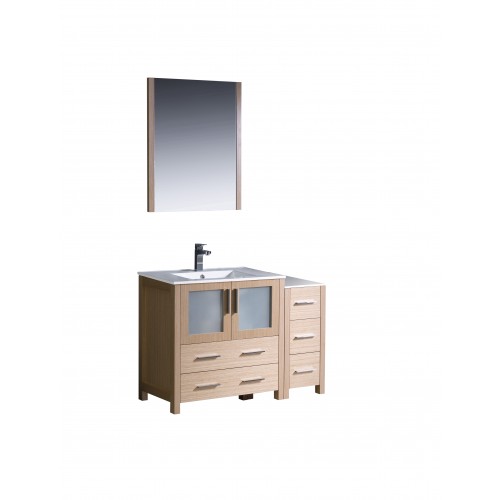 Fresca Torino 42" Light Oak Modern Bathroom Vanity w/ Side Cabinet & Integrated Sink