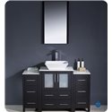 Fresca Torino 48" Espresso Modern Bathroom Vanity w/ 2 Side Cabinets & Vessel Sink