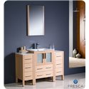 Fresca Torino 48" Light Oak Modern Bathroom Vanity w/ 2 Side Cabinets & Integrated Sink