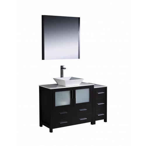 Fresca Torino 48" Espresso Modern Bathroom Vanity w/ Side Cabinet & Vessel Sink