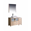 Fresca Torino 48" Light Oak Modern Bathroom Vanity w/ Side Cabinet & Vessel Sink