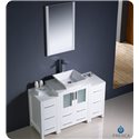 Fresca Torino 48" White Modern Bathroom Vanity w/ 2 Side Cabinets & Vessel Sink