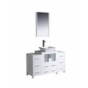 Fresca Torino 48" White Modern Bathroom Vanity w/ 2 Side Cabinets & Vessel Sink