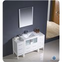 Fresca Torino 54" White Modern Bathroom Vanity w/ 2 Side Cabinets & Integrated Sink