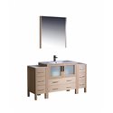 Fresca Torino 60" Light Oak Modern Bathroom Vanity w/ 2 Side Cabinets & Integrated Sink