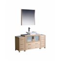 Fresca Torino 60" Light Oak Modern Bathroom Vanity w/ 2 Side Cabinets & Vessel Sink