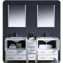 Fresca Torino 72" White Modern Double Sink Bathroom Vanity w/ Side Cabinet & Integrated Sinks