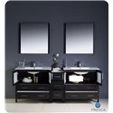 Fresca Torino 84" Espresso Modern Double Sink Bathroom Vanity w/ Side Cabinet & Integrated Sinks