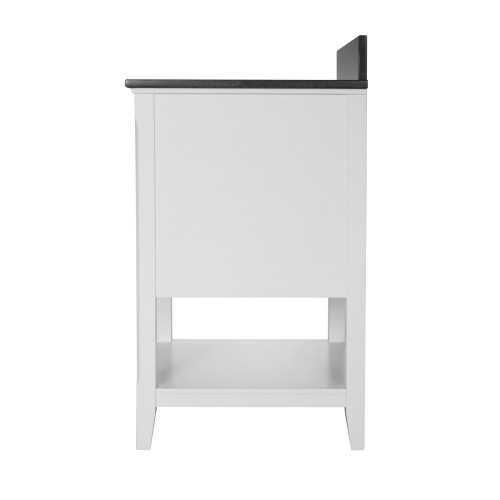 AUGUSTE 30 INCH BATHROOM VANITY IN WHITE WITH TWO DOORS AND OPEN SHELF