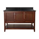 AUGUSTE 48 INCH BATHROOM VANITY IN CHESTNUT WITH THREE DOORS AND OPEN SHELF