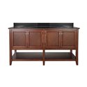 AUGUSTE 60 INCH BATHROOM VANITY IN CHESTNUT WITH FOUR DOORS AND OPEN SHELF