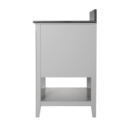 AUGUSTE 30 INCH BATHROOM VANITY IN GREY WITH TWO DOORS AND OPEN SHELF