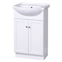 COLUMBIA 22 INCH WHITE EURO BATH VANITY WITH VITREOUS CHINA VANITY TOP